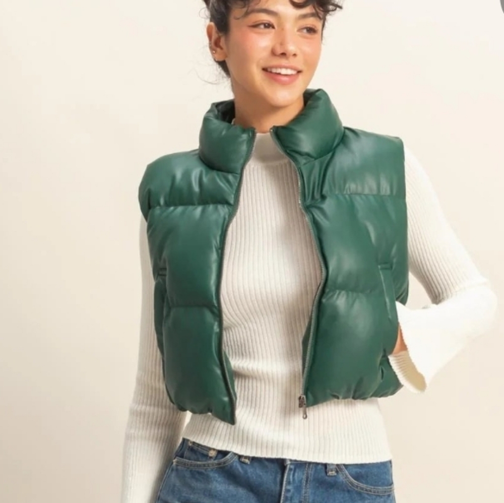 Hunter Army Green Women's Sprinh Puffer Vest Plus Women 1X